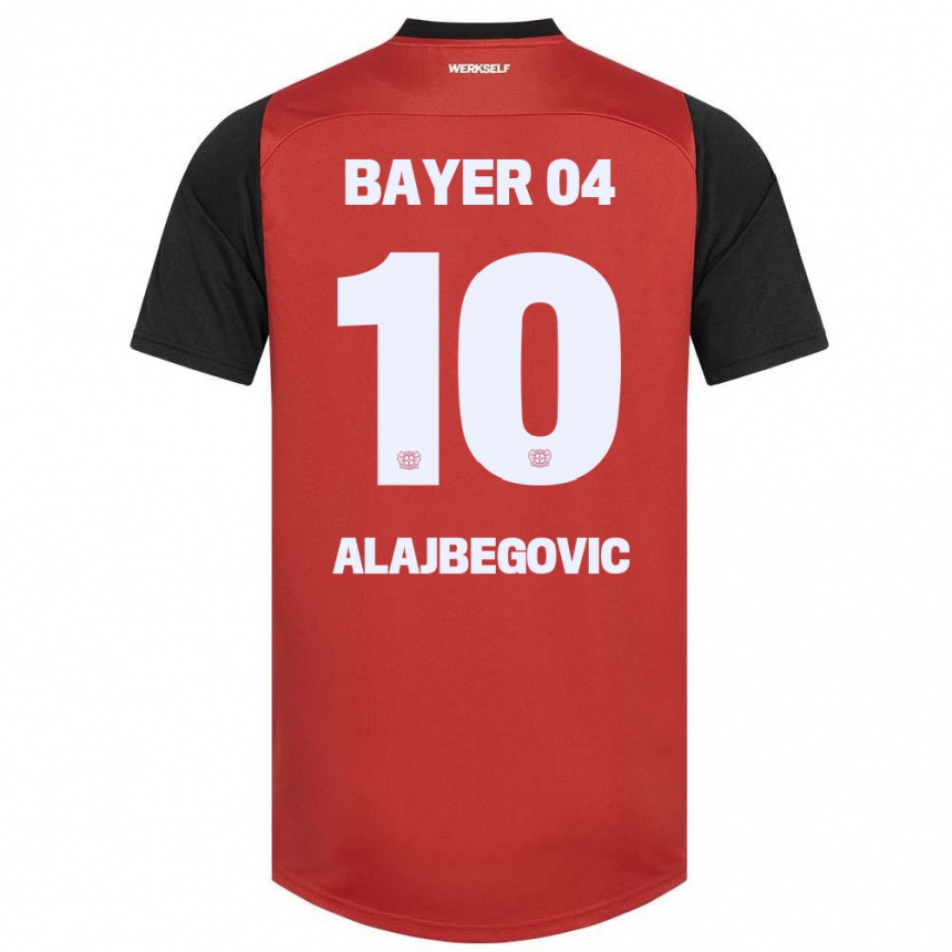 Niño Fútbol Camiseta Kerim Alajbegovic #10 Rojo Negro 1ª Equipación 2024/25 Perú