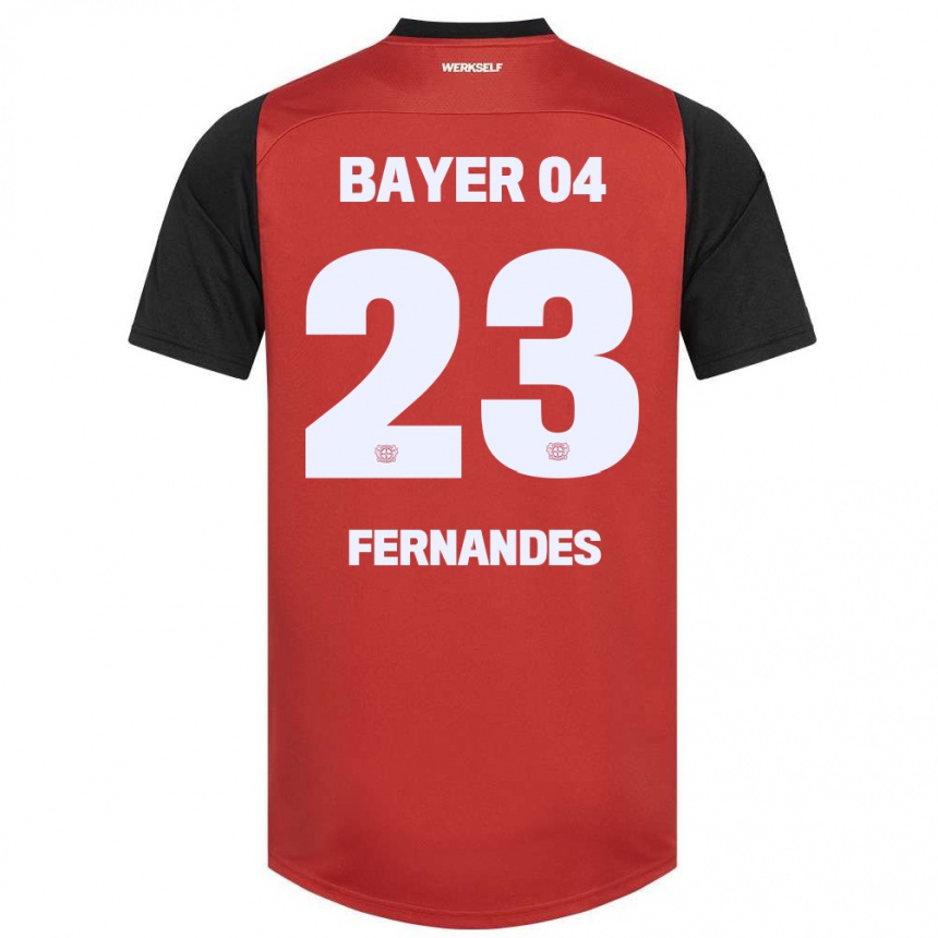 Niño Fútbol Camiseta Tyron Fernandes #23 Rojo Negro 1ª Equipación 2024/25 Perú