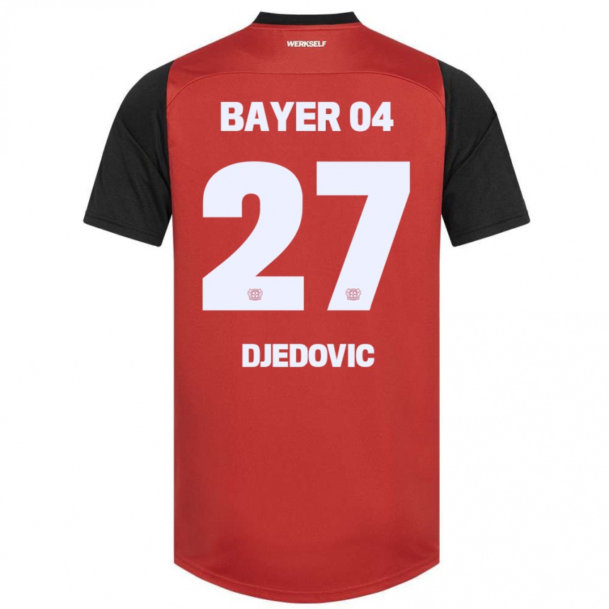 Niño Fútbol Camiseta Seldin Djedovic #27 Rojo Negro 1ª Equipación 2024/25 Perú