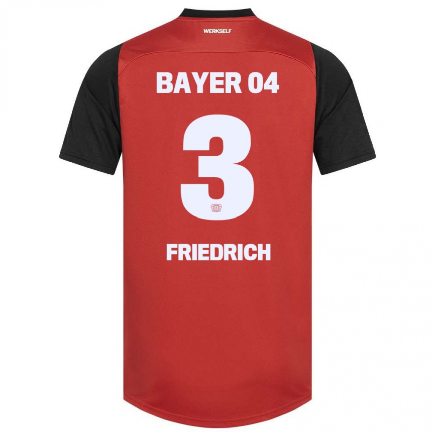 Niño Fútbol Camiseta Melissa Friedrich #3 Rojo Negro 1ª Equipación 2024/25 Perú