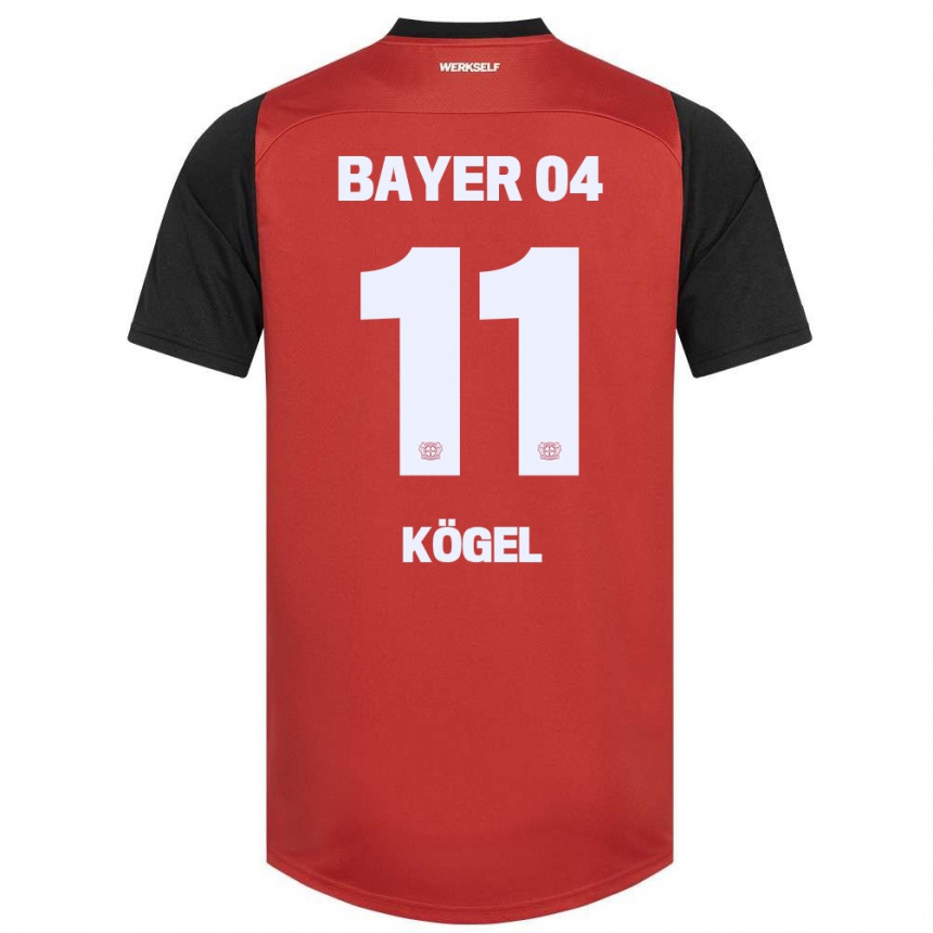 Niño Fútbol Camiseta Kristin Kögel #11 Rojo Negro 1ª Equipación 2024/25 Perú