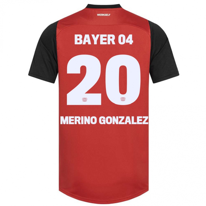 Niño Fútbol Camiseta Estrella Merino Gonzalez #20 Rojo Negro 1ª Equipación 2024/25 Perú