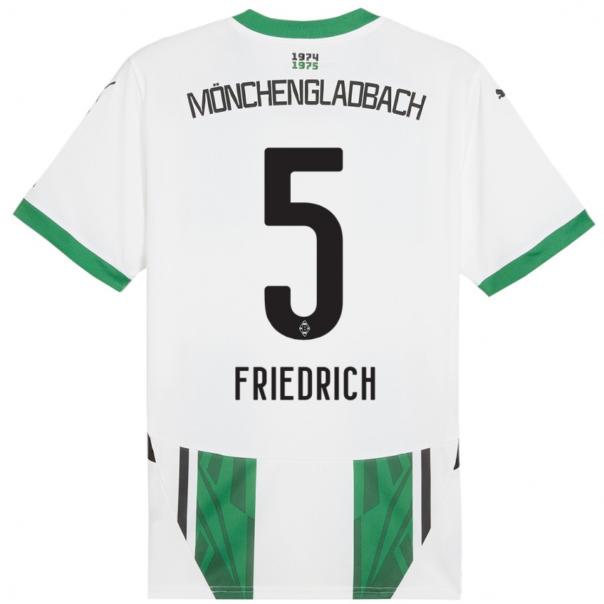 Niño Fútbol Camiseta Marvin Friedrich #5 Blanco Verde 1ª Equipación 2024/25 Perú