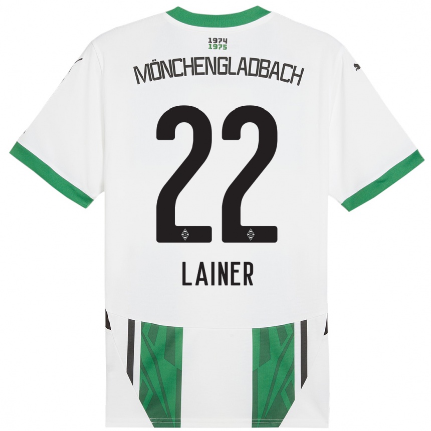 Niño Fútbol Camiseta Stefan Lainer #22 Blanco Verde 1ª Equipación 2024/25 Perú