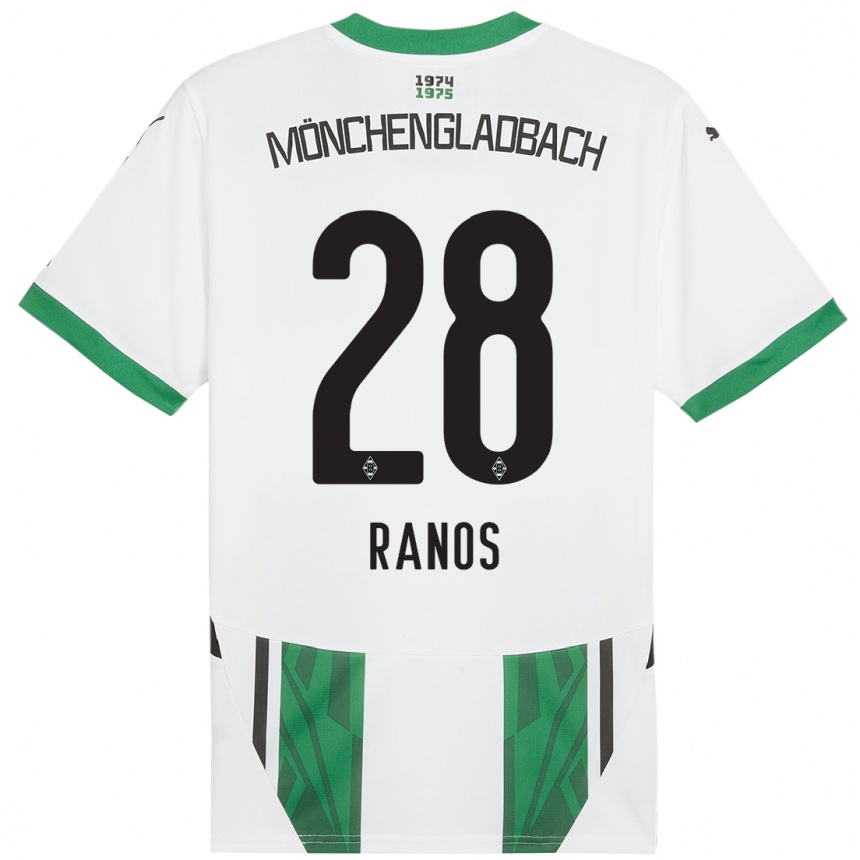 Niño Fútbol Camiseta Grant-Leon Ranos #28 Blanco Verde 1ª Equipación 2024/25 Perú