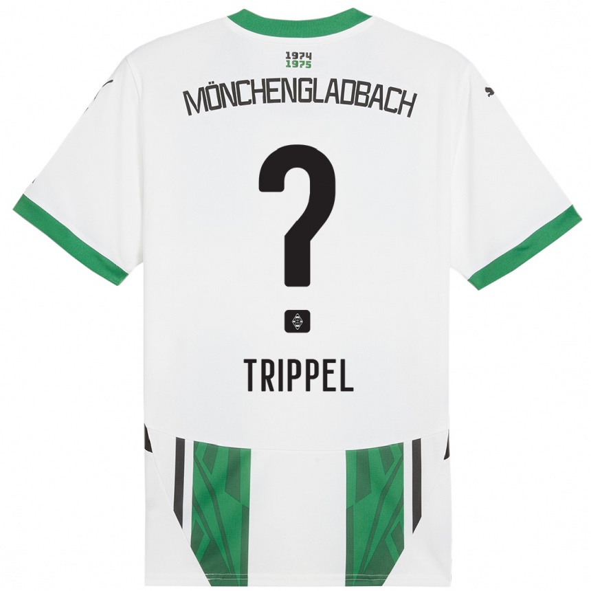 Niño Fútbol Camiseta Marcello Trippel #0 Blanco Verde 1ª Equipación 2024/25 Perú