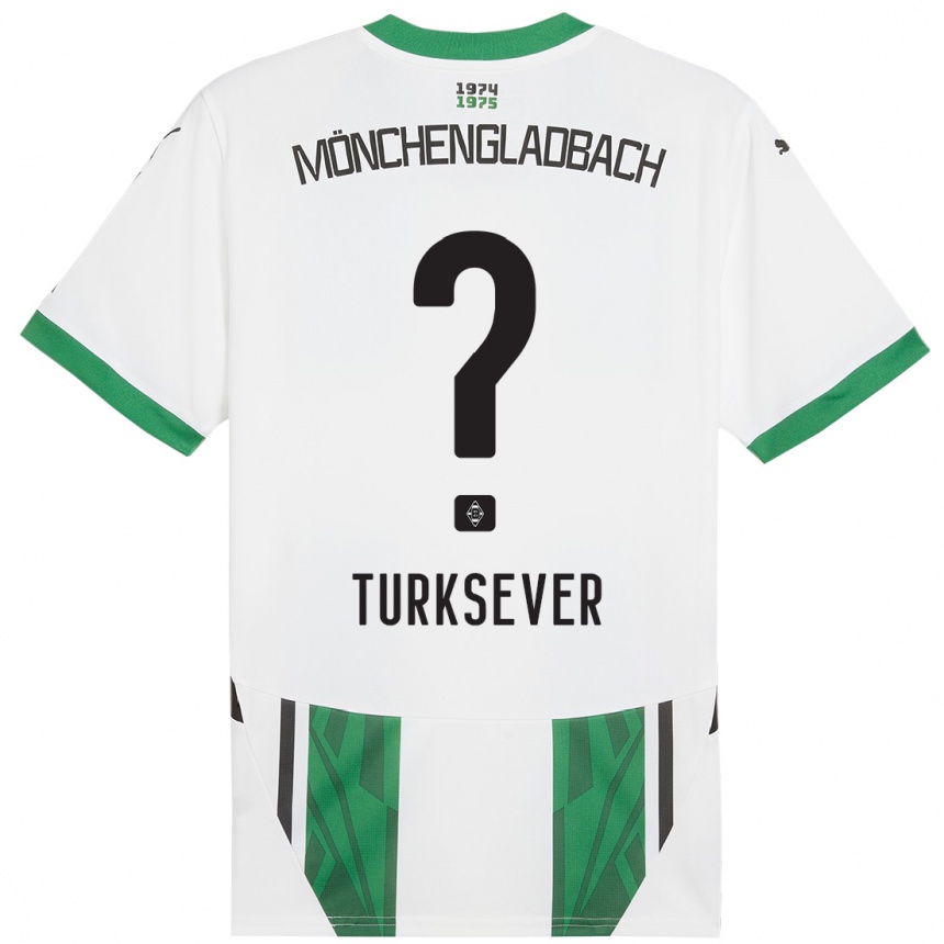 Niño Fútbol Camiseta Emre Türksever #0 Blanco Verde 1ª Equipación 2024/25 Perú