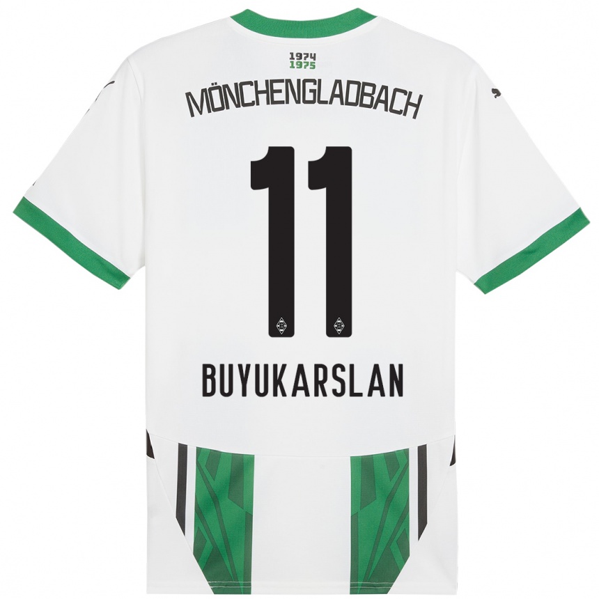 Niño Fútbol Camiseta Oguzcan Büyükarslan #11 Blanco Verde 1ª Equipación 2024/25 Perú