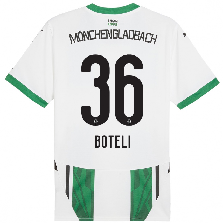 Niño Fútbol Camiseta Winsley Boteli #36 Blanco Verde 1ª Equipación 2024/25 Perú