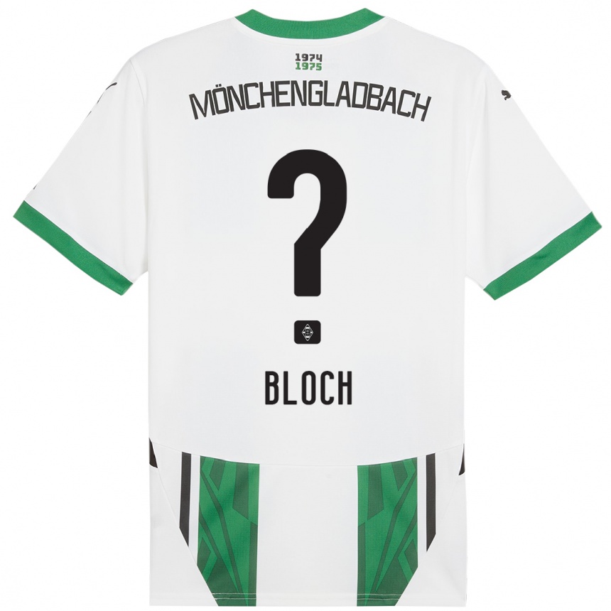 Niño Fútbol Camiseta Stefan Bloch #0 Blanco Verde 1ª Equipación 2024/25 Perú