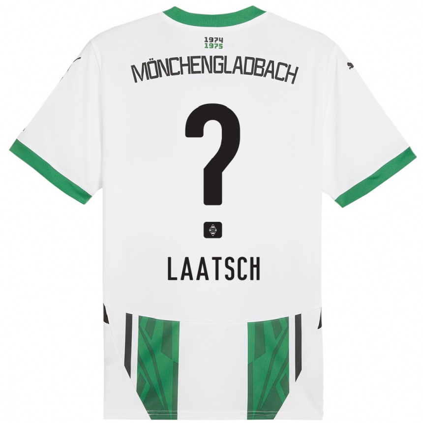 Niño Fútbol Camiseta Leonard Laatsch #0 Blanco Verde 1ª Equipación 2024/25 Perú