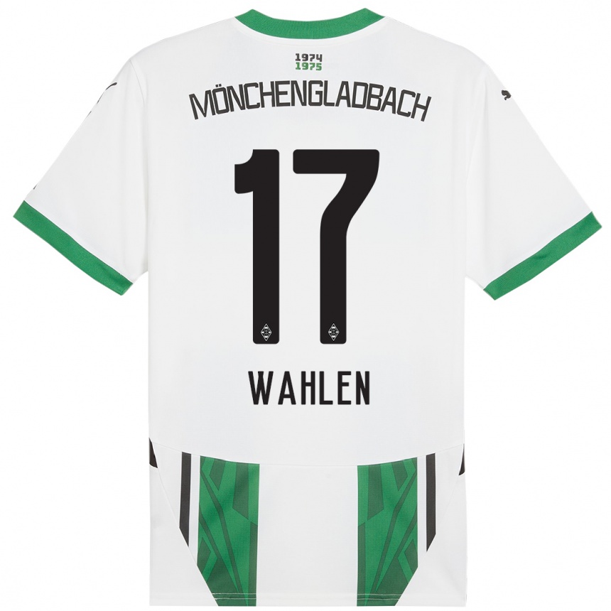 Niño Fútbol Camiseta Vanessa Wahlen #17 Blanco Verde 1ª Equipación 2024/25 Perú