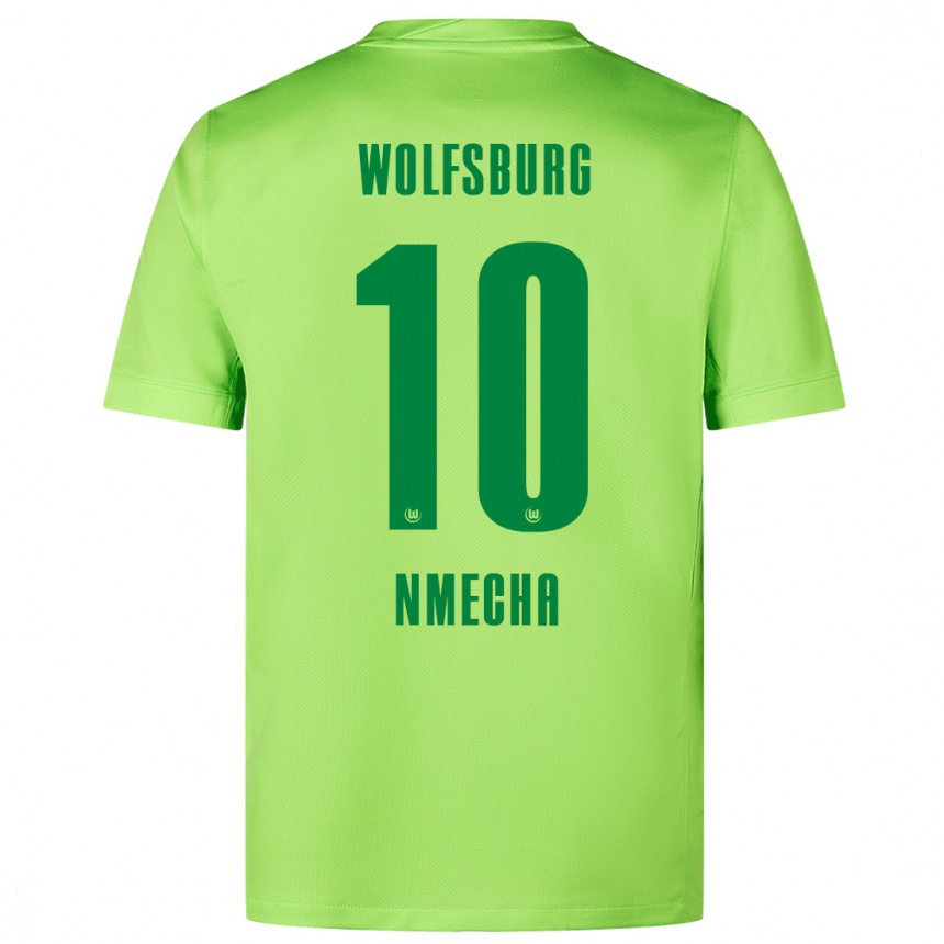 Niño Fútbol Camiseta Lukas Nmecha #10 Verde Fluorescente 1ª Equipación 2024/25 Perú