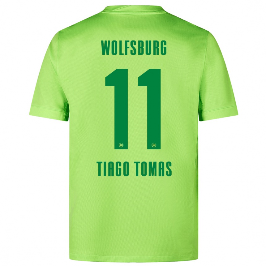 Niño Fútbol Camiseta Tiago Tomás #11 Verde Fluorescente 1ª Equipación 2024/25 Perú