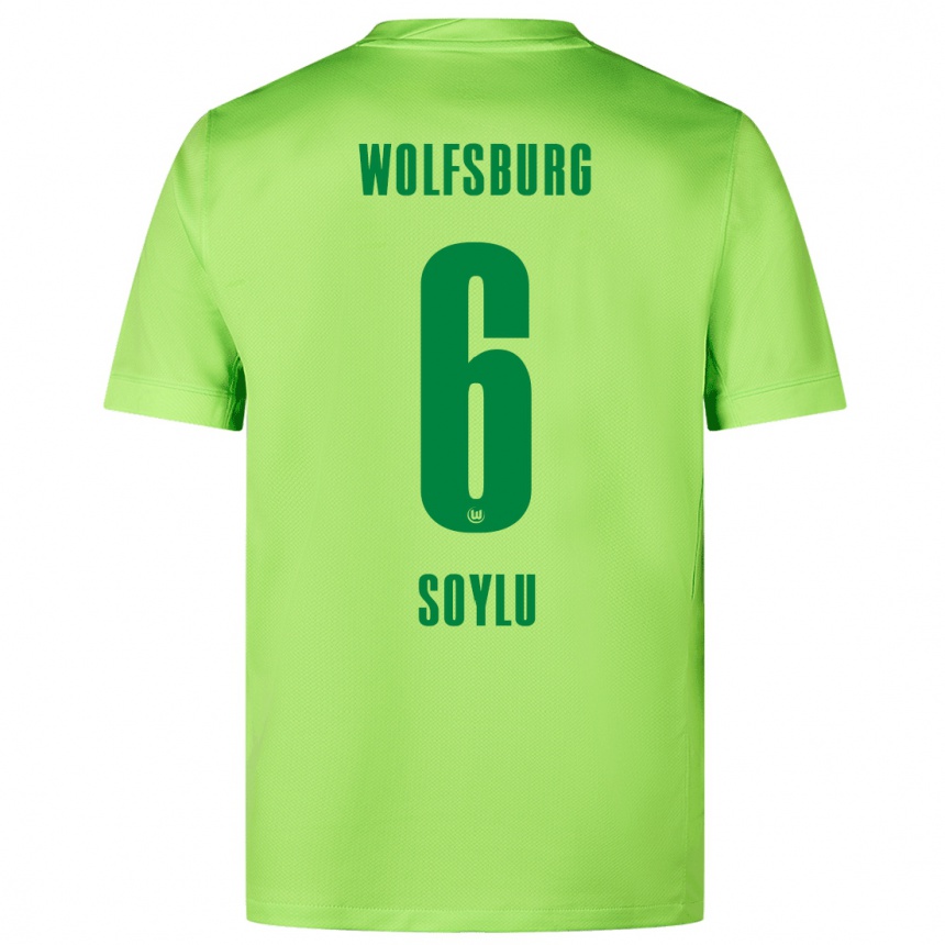 Niño Fútbol Camiseta Darwin Soylu #6 Verde Fluorescente 1ª Equipación 2024/25 Perú