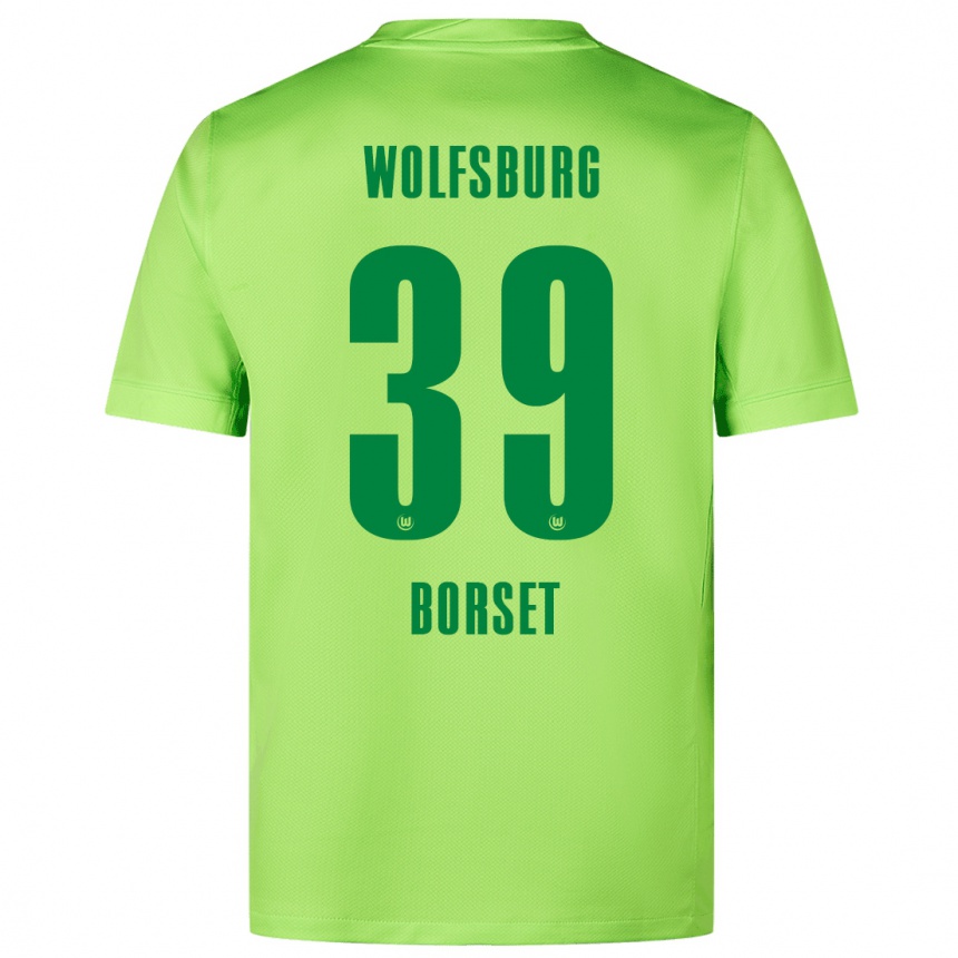 Niño Fútbol Camiseta Anders Rønne Børset #39 Verde Fluorescente 1ª Equipación 2024/25 Perú