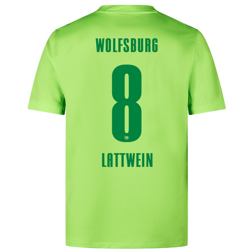 Niño Fútbol Camiseta Lena Lattwein #8 Verde Fluorescente 1ª Equipación 2024/25 Perú