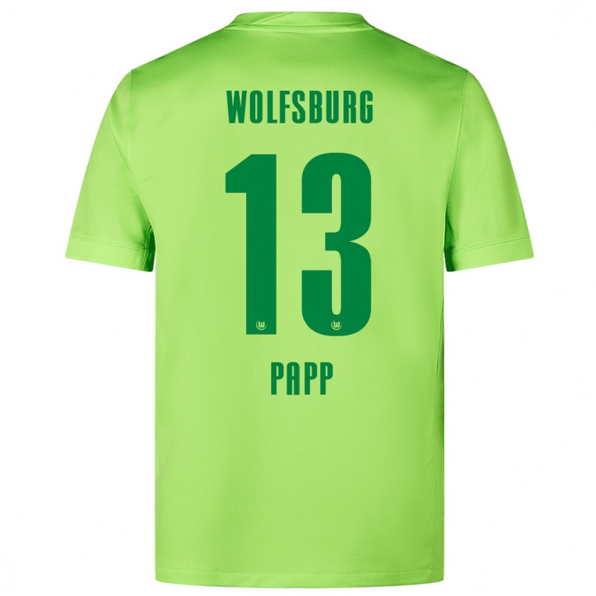 Niño Fútbol Camiseta Luca Papp #13 Verde Fluorescente 1ª Equipación 2024/25 Perú