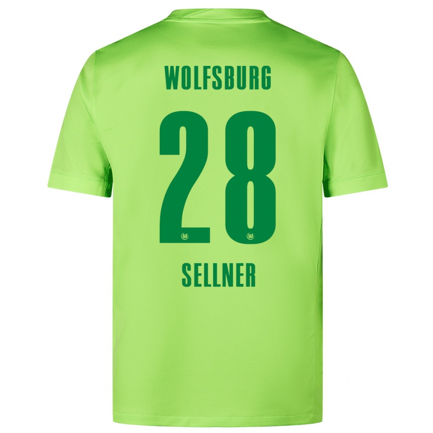 Niño Fútbol Camiseta Tabea Sellner #28 Verde Fluorescente 1ª Equipación 2024/25 Perú