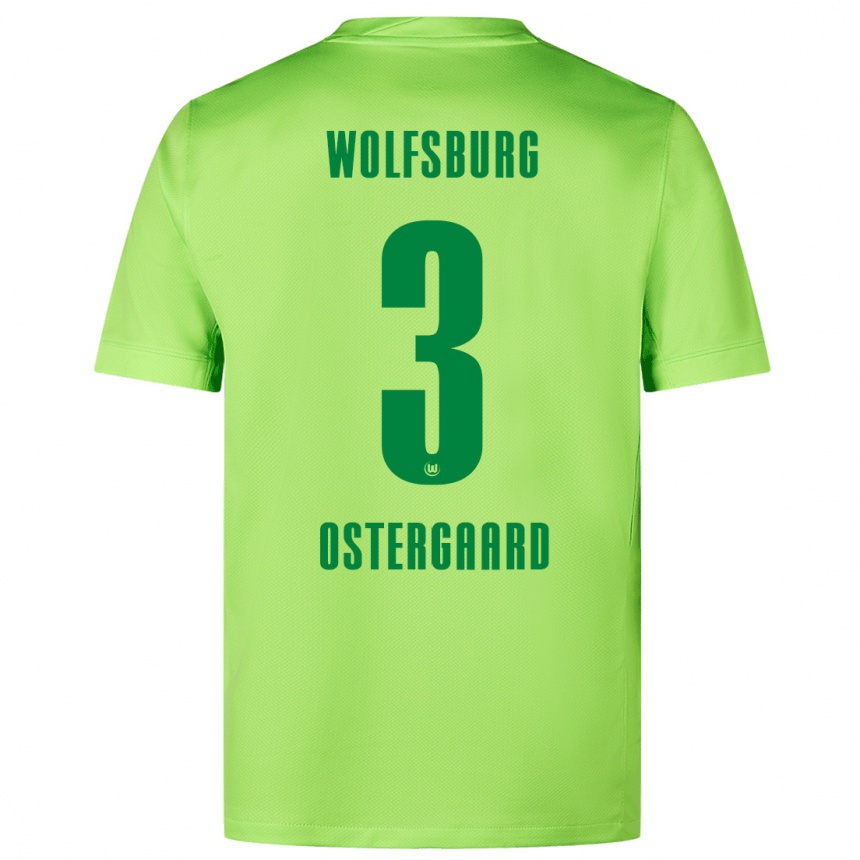 Niño Fútbol Camiseta Christian Östergaard #3 Verde Fluorescente 1ª Equipación 2024/25 Perú