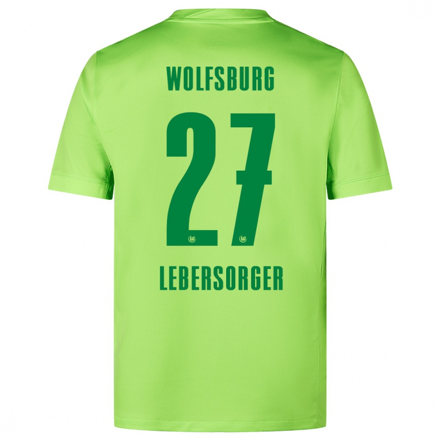 Niño Fútbol Camiseta Kevin Lebersorger #27 Verde Fluorescente 1ª Equipación 2024/25 Perú