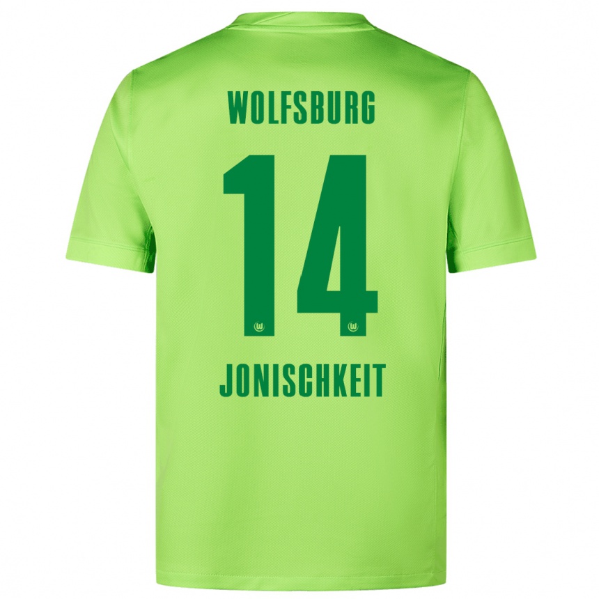 Niño Fútbol Camiseta Jamal Jonischkeit #14 Verde Fluorescente 1ª Equipación 2024/25 Perú