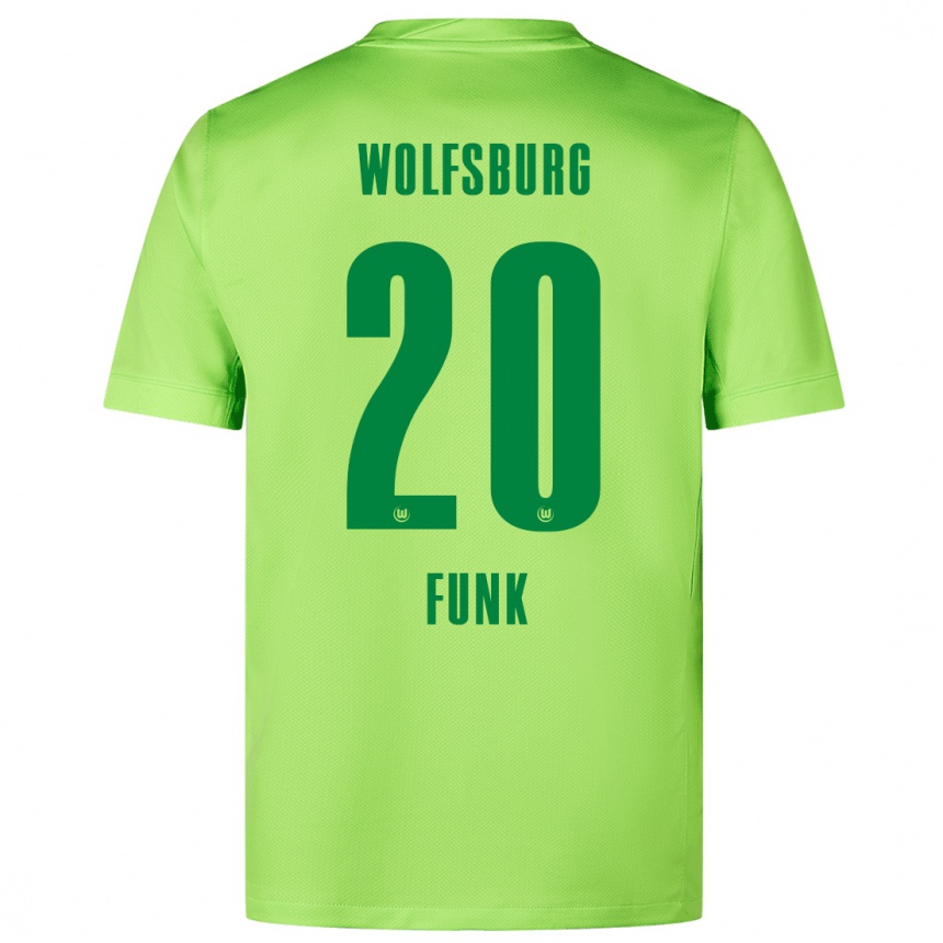 Niño Fútbol Camiseta Jonah Funk #20 Verde Fluorescente 1ª Equipación 2024/25 Perú