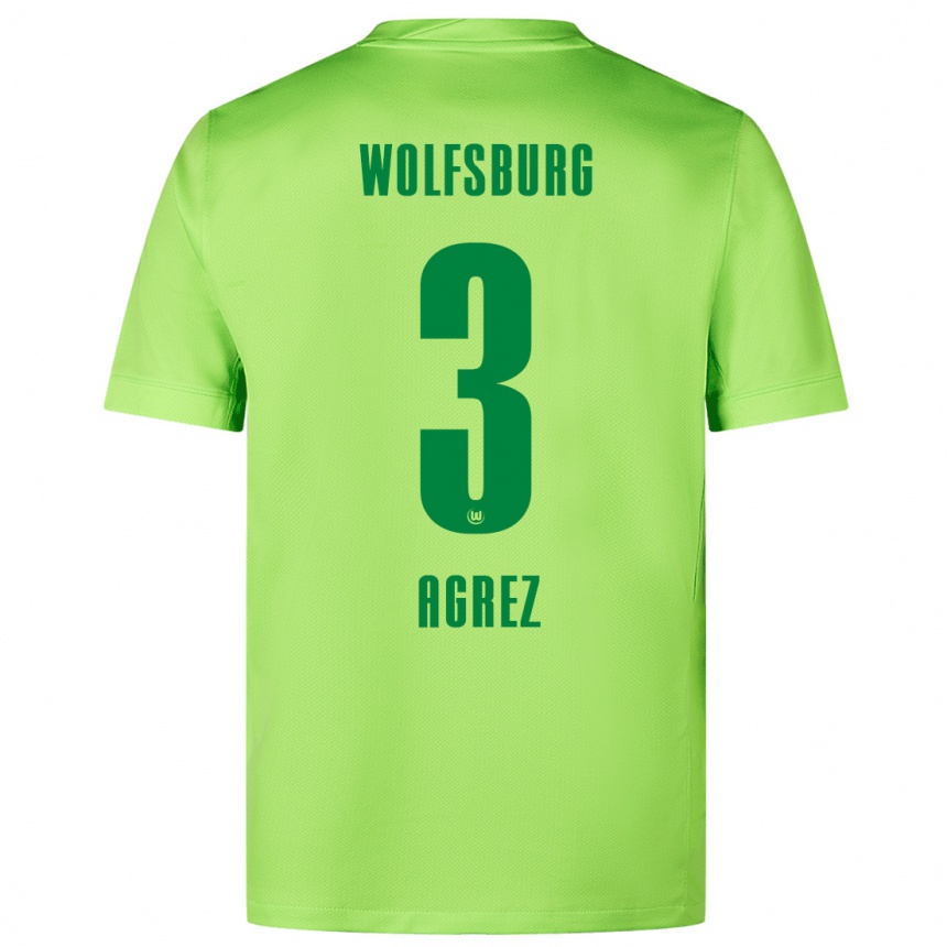 Niño Fútbol Camiseta Sara Agrež #3 Verde Fluorescente 1ª Equipación 2024/25 Perú