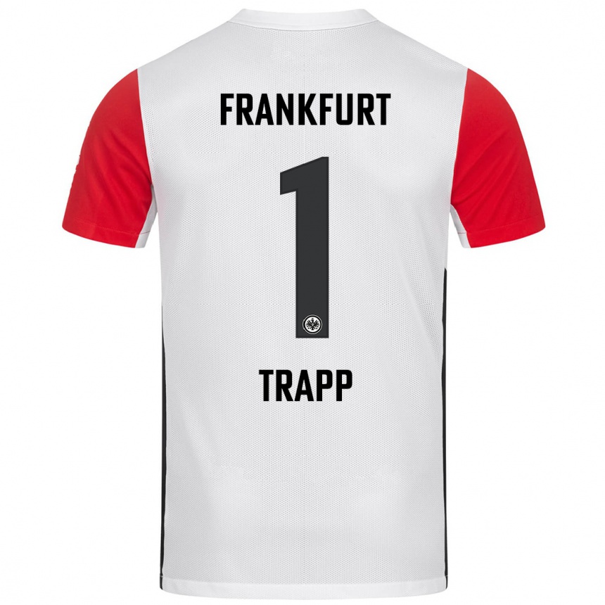 Niño Fútbol Camiseta Kevin Trapp #1 Blanco Rojo 1ª Equipación 2024/25 Perú