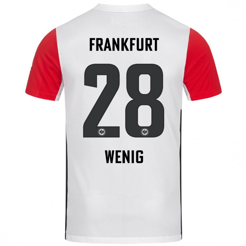 Niño Fútbol Camiseta Marcel Wenig #28 Blanco Rojo 1ª Equipación 2024/25 Perú