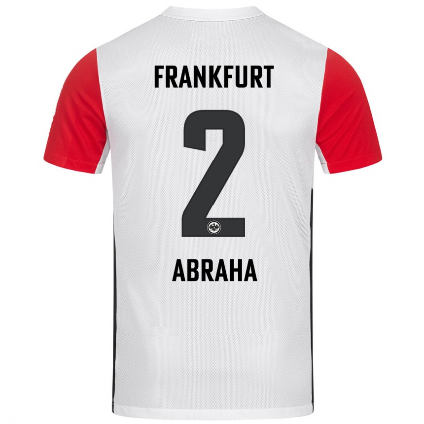 Niño Fútbol Camiseta Natnael Abraha #2 Blanco Rojo 1ª Equipación 2024/25 Perú