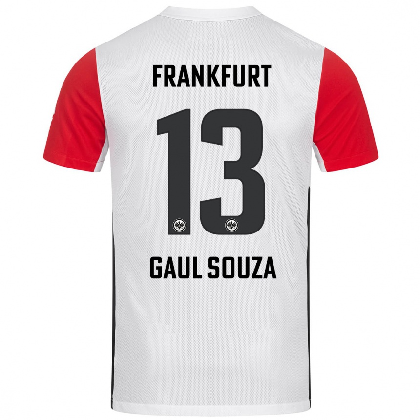 Niño Fútbol Camiseta Alessandro Gaul Souza #13 Blanco Rojo 1ª Equipación 2024/25 Perú