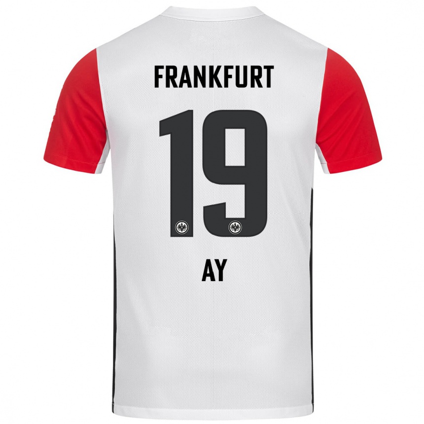 Niño Fútbol Camiseta Ugur Ay #19 Blanco Rojo 1ª Equipación 2024/25 Perú