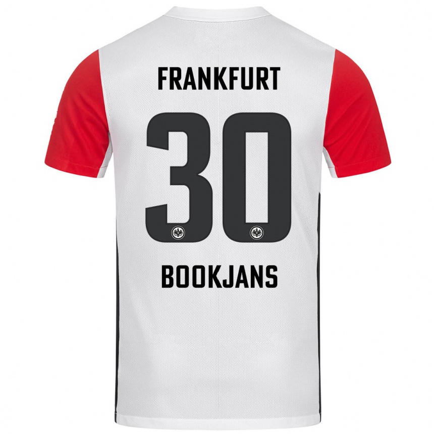 Niño Fútbol Camiseta Jakob Bookjans #30 Blanco Rojo 1ª Equipación 2024/25 Perú