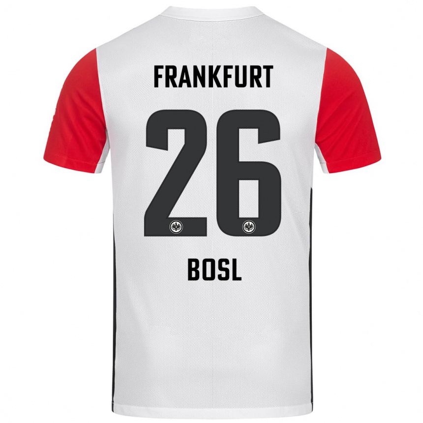 Niño Fútbol Camiseta Cara Bosl #26 Blanco Rojo 1ª Equipación 2024/25 Perú