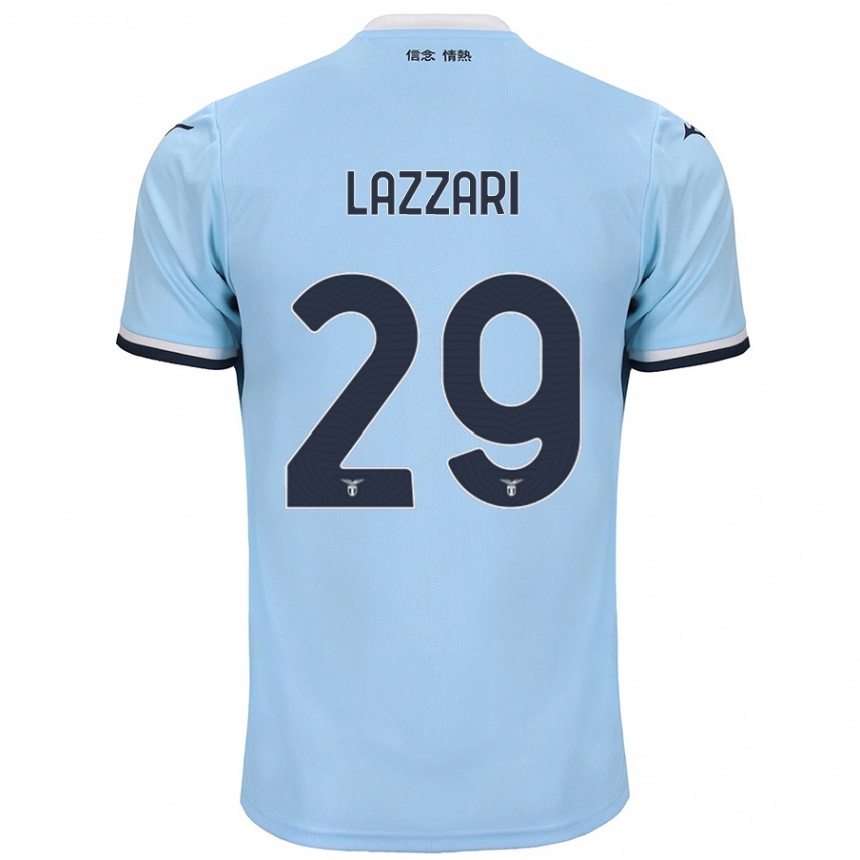 Niño Fútbol Camiseta Manuel Lazzari #29 Azul 1ª Equipación 2024/25 Perú