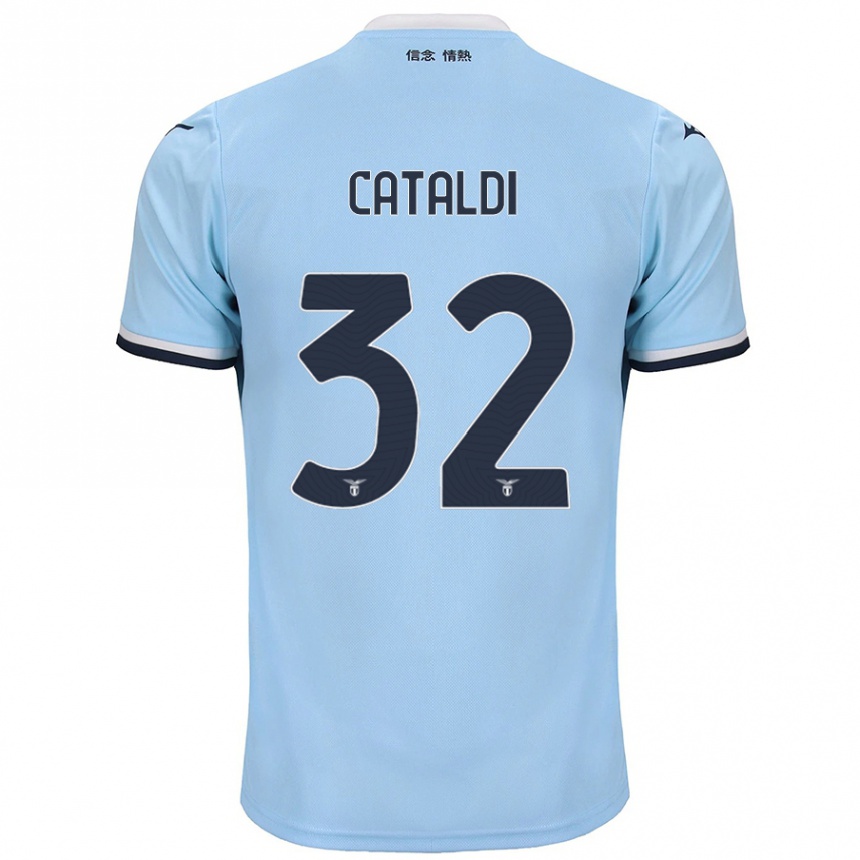 Niño Fútbol Camiseta Danilo Cataldi #32 Azul 1ª Equipación 2024/25 Perú