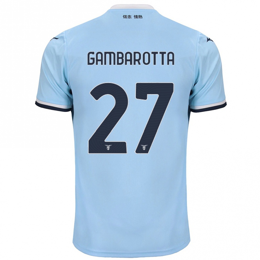 Niño Fútbol Camiseta Margot Gambarotta #27 Azul 1ª Equipación 2024/25 Perú