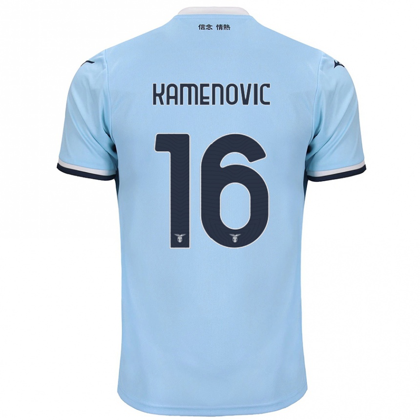 Niño Fútbol Camiseta Dimitrije Kamenović #16 Azul 1ª Equipación 2024/25 Perú