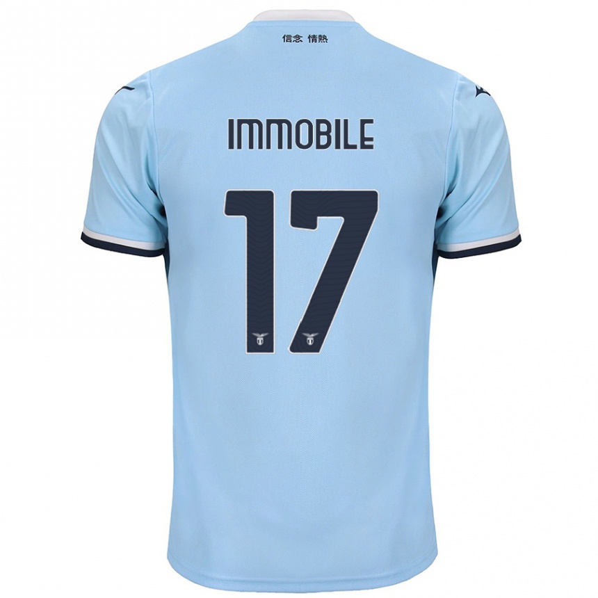 Niño Fútbol Camiseta Ciro Immobile #17 Azul 1ª Equipación 2024/25 Perú