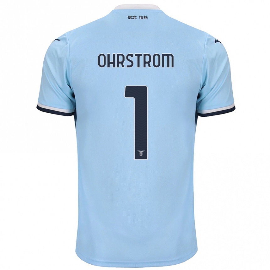 Niño Fútbol Camiseta Stephanie Ohrstrom #1 Azul 1ª Equipación 2024/25 Perú