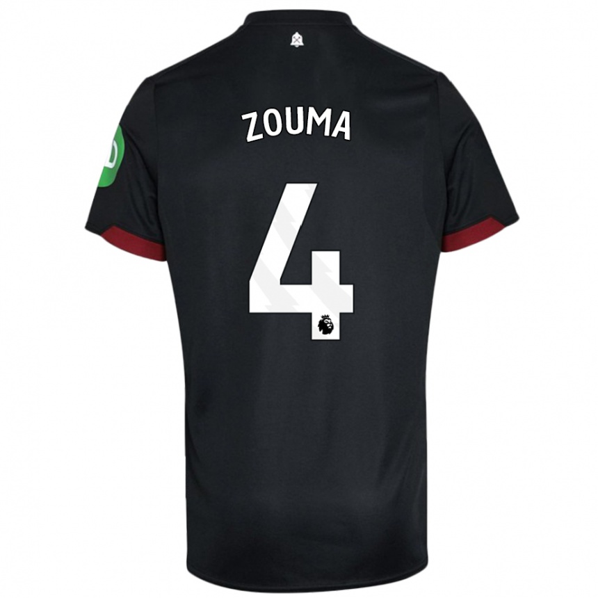 Niño Fútbol Camiseta Kurt Zouma #4 Negro Blanco 2ª Equipación 2024/25 Perú