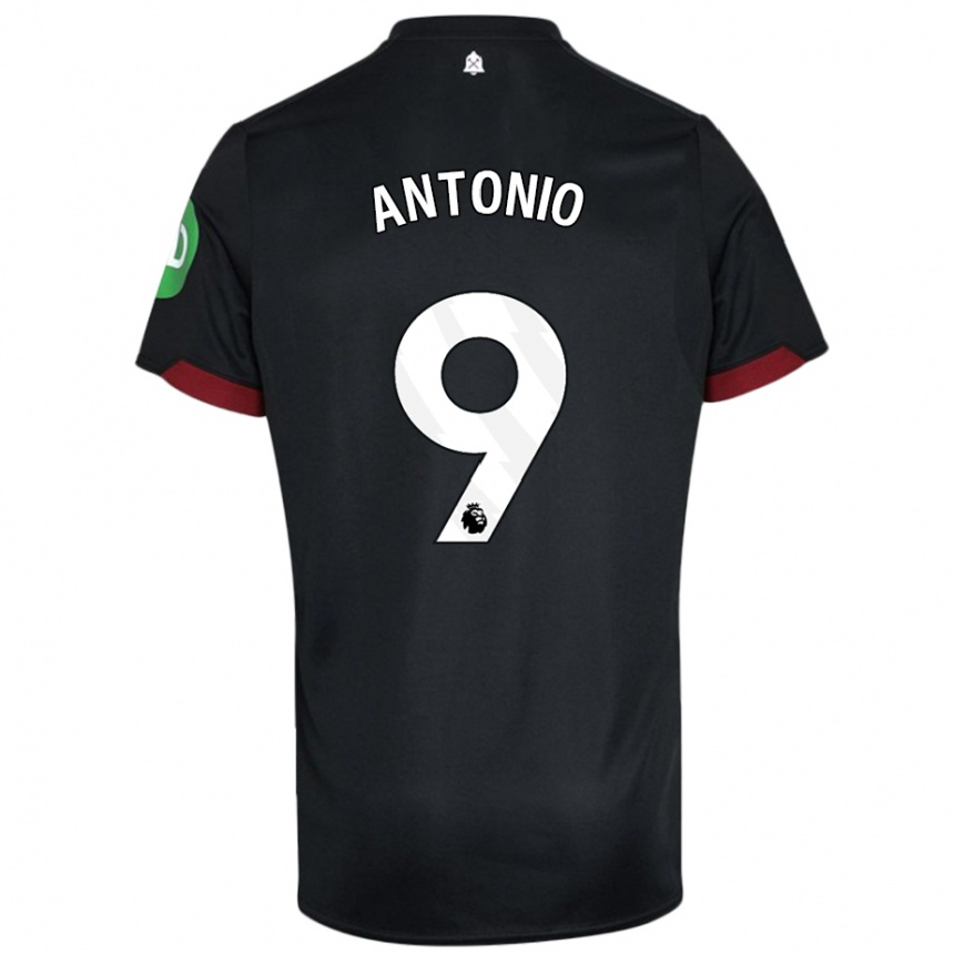 Niño Fútbol Camiseta Michail Antonio #9 Negro Blanco 2ª Equipación 2024/25 Perú