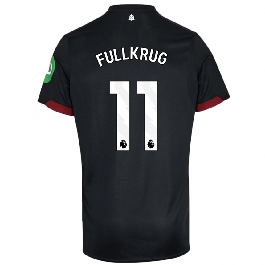 Niño Fútbol Camiseta Niclas Füllkrug #11 Negro Blanco 2ª Equipación 2024/25 Perú