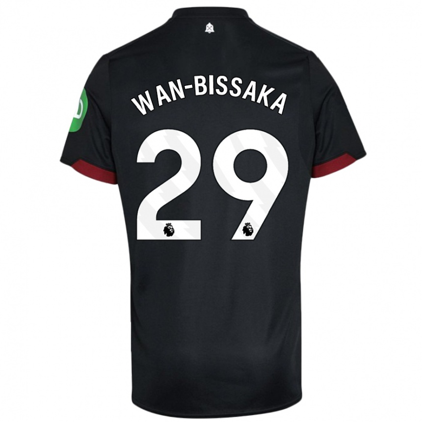 Niño Fútbol Camiseta Aaron Wan-Bissaka #29 Negro Blanco 2ª Equipación 2024/25 Perú