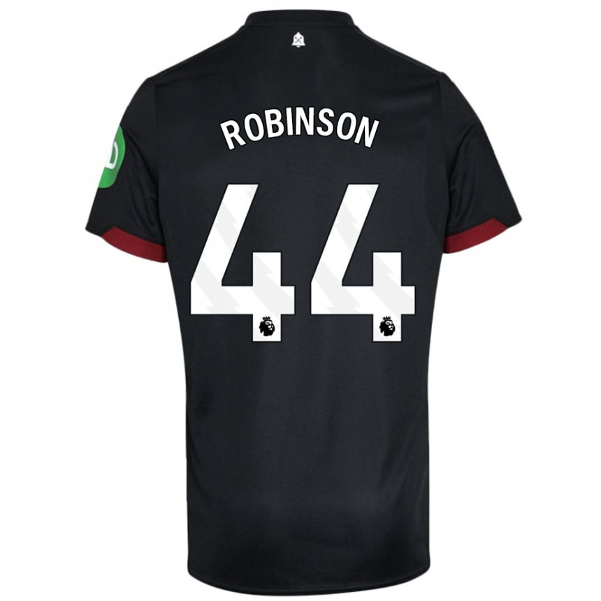 Niño Fútbol Camiseta Junior Robinson #44 Negro Blanco 2ª Equipación 2024/25 Perú