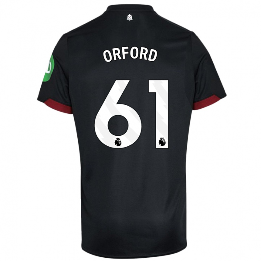 Niño Fútbol Camiseta Lewis Orford #61 Negro Blanco 2ª Equipación 2024/25 Perú