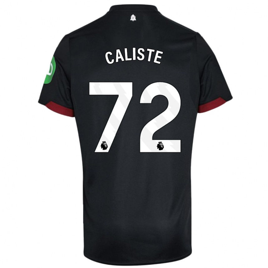 Niño Fútbol Camiseta Gabriel Caliste #72 Negro Blanco 2ª Equipación 2024/25 Perú