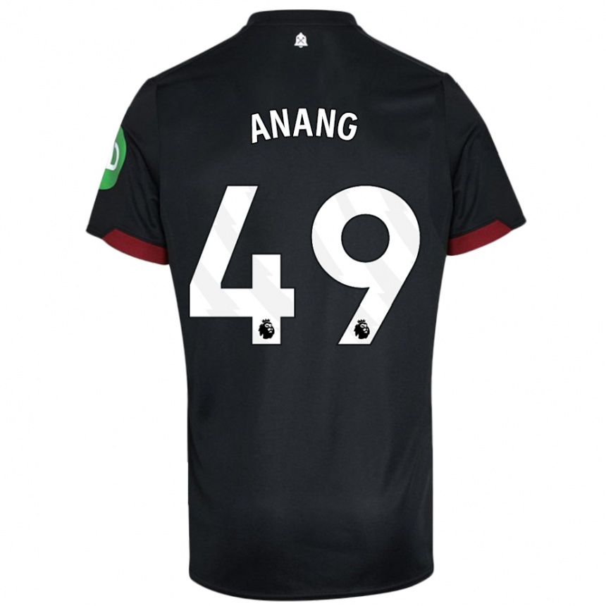 Niño Fútbol Camiseta Joseph Anang #49 Negro Blanco 2ª Equipación 2024/25 Perú