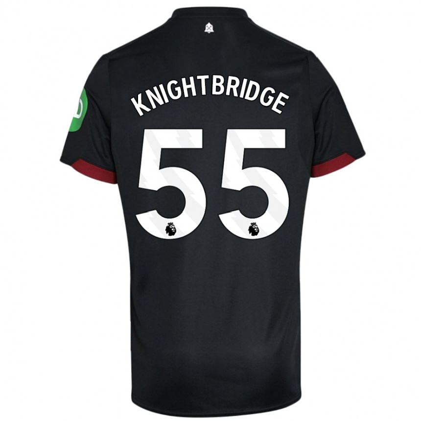 Niño Fútbol Camiseta Jacob Knightbridge #55 Negro Blanco 2ª Equipación 2024/25 Perú